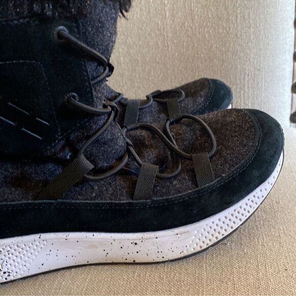 Sperry Women’s Seas Submariner Boots Wool Leather Black White Size 8 - Picture 7 of 11